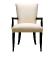 Masque de femme contemporary chair in numbered edition, clear crystal, black lacquered and ivory silk, chair with arms - Lalique
